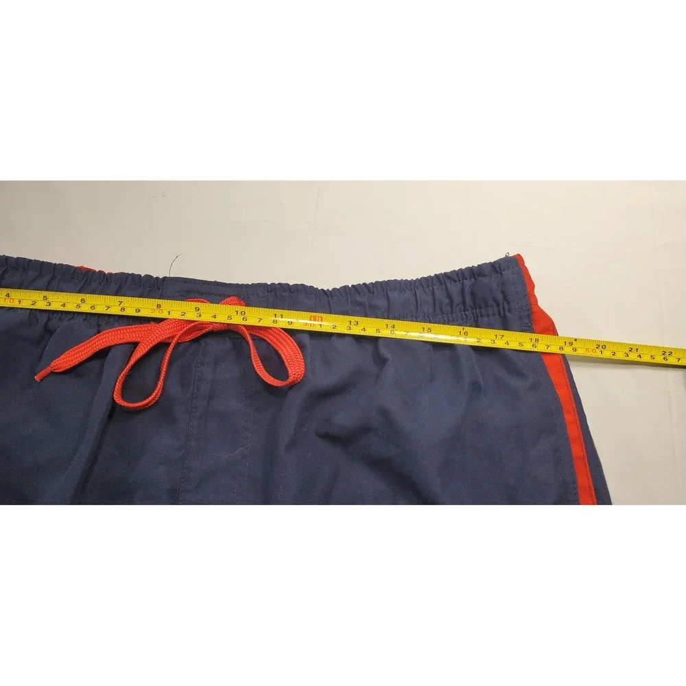 Beverly Hills Polo Club Men's Navy Red Athletic Cargo Swim‎ Trunks Size 1X